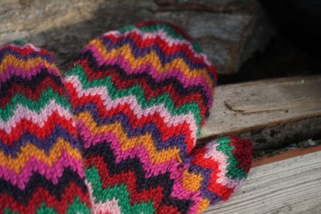 Chevron Love Mittens Top and Thumb