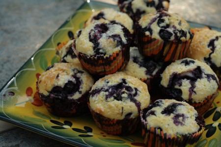 Plate of Blueberry Muffins blog size
