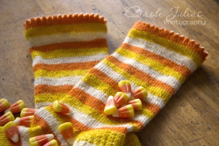 candy corn sock legs for carole knits