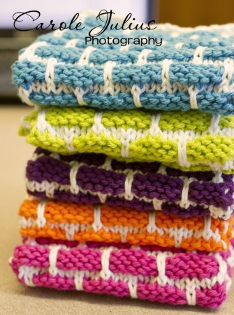 stack of dishcloths for carole knits