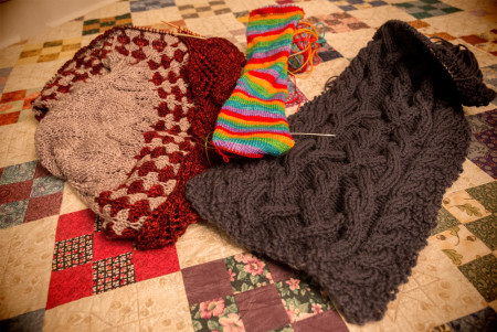 september knitting progress for carole knits