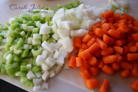 chopped vegetables for carole knits