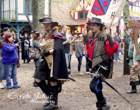 swordfighters in parade for carole knits