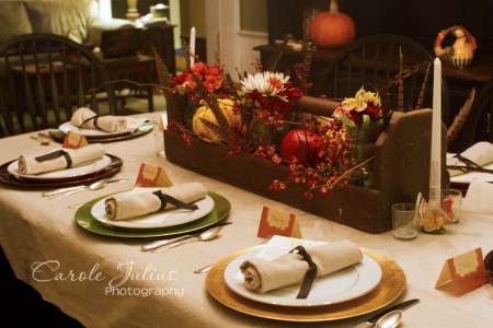 thanksgiving dinner table for carole knits