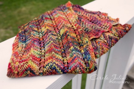 chevron scarf folded for carole knits