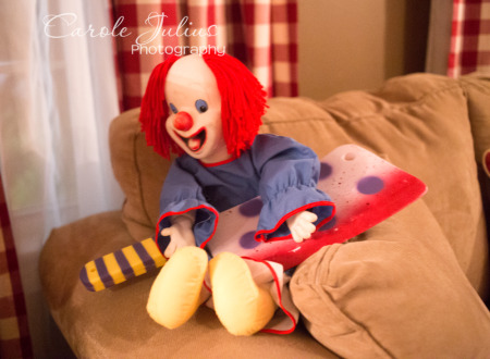 clown doll with cleaver