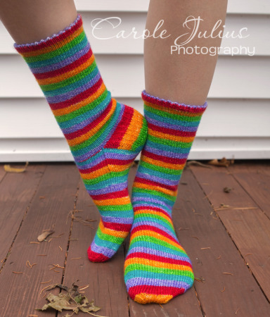 rainbow socks 1 for carole knits