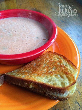 grilled cheese and soup for carole knits