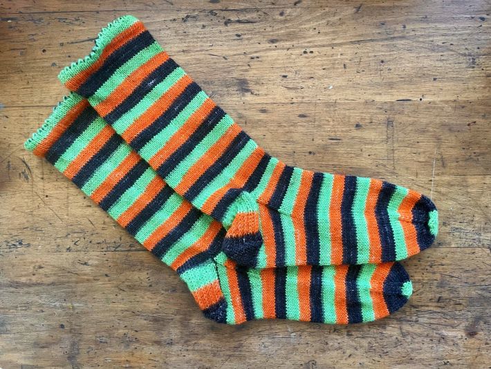 Wednesdays Are For Knitting: Halloween Striped Socks
